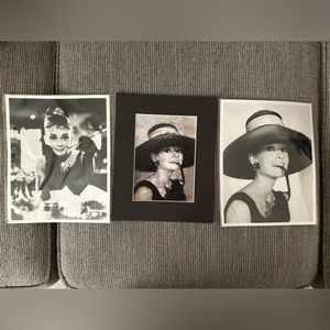 Audrey Hepburn photos (set of 3)